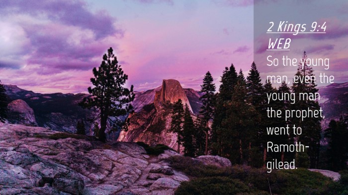 Picture 04 - 2 Kings 9:4 WEB Desktop Wallpaper - So the young man, even the young man the prophet, - Desktop Bible Verse Wallpaper
