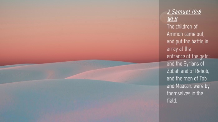 Picture 04 - 2 Samuel 10:8 WEB Desktop Wallpaper - The children of Ammon came out, and put the - Desktop Bible Verse Wallpaper