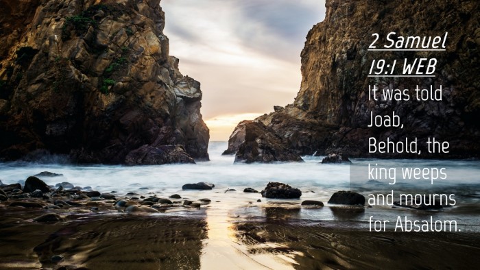 Picture 04 - 2 Samuel 19:1 WEB Desktop Wallpaper - It was told Joab, Behold, the king weeps and - Desktop Bible Verse Wallpaper