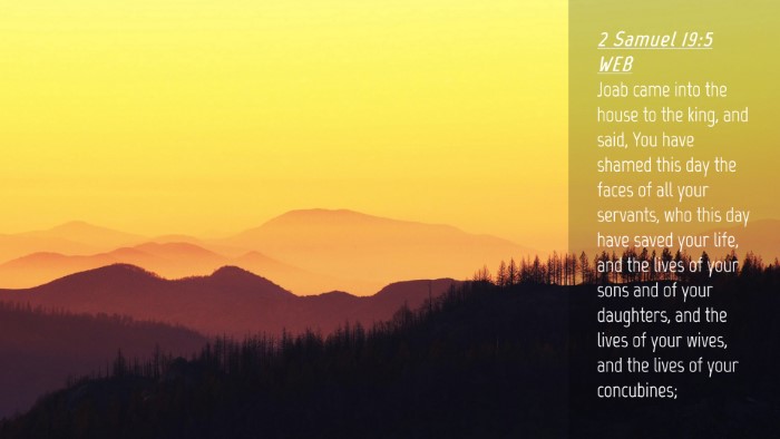Picture 04 - 2 Samuel 19:5 WEB Desktop Wallpaper - Joab came into the house to the king, and said, - Desktop Bible Verse Wallpaper