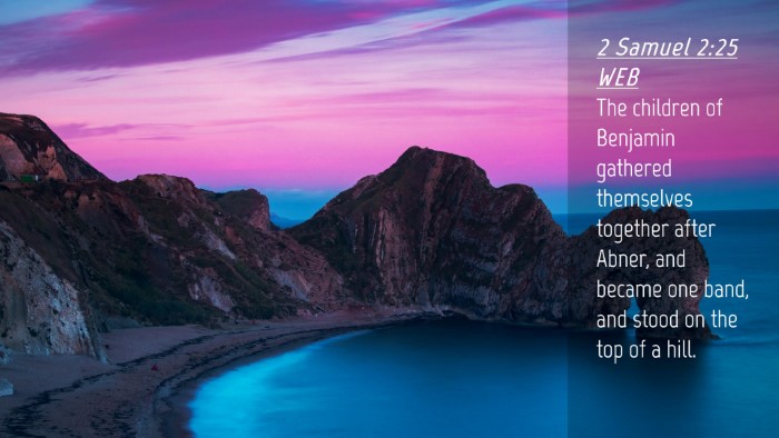 Picture 04 - 2 Samuel 2:25 WEB Desktop Wallpaper - The children of Benjamin gathered themselves - Desktop Bible Verse Wallpaper