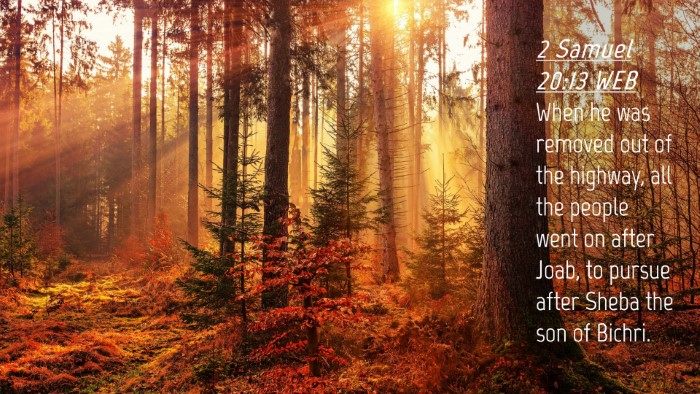 Picture 04 - 2 Samuel 20:13 WEB Desktop Wallpaper - When he was removed out of the highway, all the - Desktop Bible Verse Wallpaper