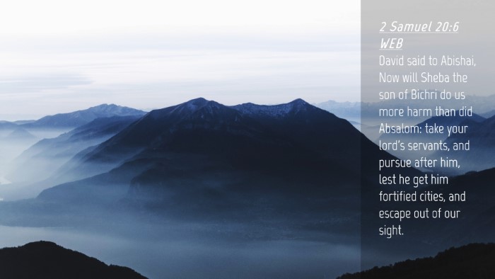 Picture 04 - 2 Samuel 20:6 WEB Desktop Wallpaper - David said to Abishai, Now will Sheba the son of - Desktop Bible Verse Wallpaper