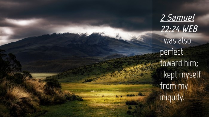 Picture 04 - 2 Samuel 22:24 WEB Desktop Wallpaper - I was also perfect toward him; I kept myself from - Desktop Bible Verse Wallpaper
