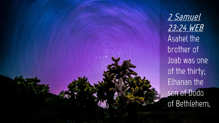 Picture 04 - 2 Samuel 23:24 WEB Desktop Wallpaper - Asahel the brother of Joab was one of the thirty; - Desktop Bible Verse Wallpaper