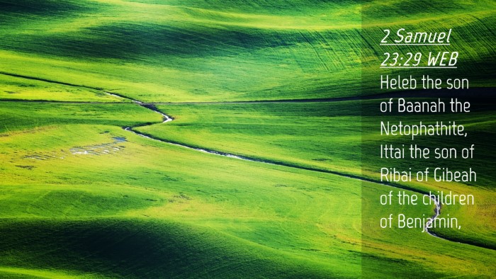 Picture 04 - 2 Samuel 23:29 WEB Desktop Wallpaper - Heleb the son of Baanah the Netophathite, Ittai - Desktop Bible Verse Wallpaper
