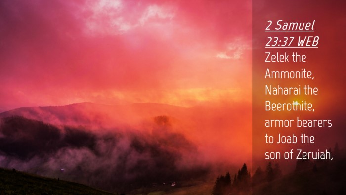 Picture 04 - 2 Samuel 23:37 WEB Desktop Wallpaper - Zelek the Ammonite, Naharai the Beerothite, armor - Desktop Bible Verse Wallpaper