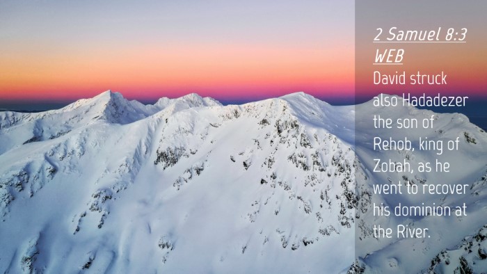 Picture 04 - 2 Samuel 8:3 WEB Desktop Wallpaper - David struck also Hadadezer the son of Rehob, - Desktop Bible Verse Wallpaper