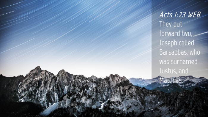 Picture 04 - Acts 1:23 WEB Desktop Wallpaper - They put forward two, Joseph called Barsabbas, - Desktop Bible Verse Wallpaper