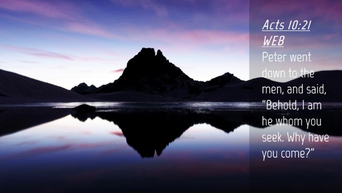 Picture 04 - Acts 10:21 WEB Desktop Wallpaper - Peter went down to the men, and said, 