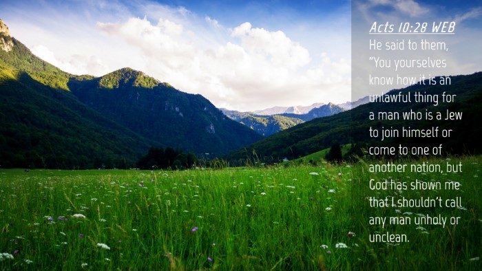 Picture 04 - Acts 10:28 WEB Desktop Wallpaper - He said to them, 