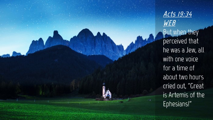 Picture 04 - Acts 19:34 WEB Desktop Wallpaper - But when they perceived that he was a Jew, all - Desktop Bible Verse Wallpaper