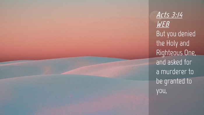 Picture 04 - Acts 3:14 WEB Desktop Wallpaper - But you denied the Holy and Righteous One, and - Desktop Bible Verse Wallpaper