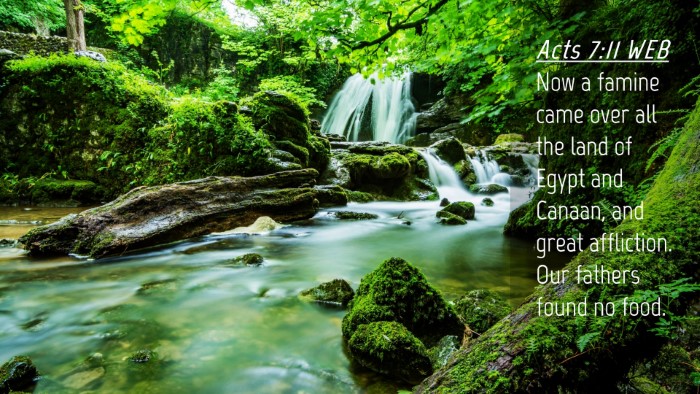 Picture 04 - Acts 7:11 WEB Desktop Wallpaper - Now a famine came over all the land of Egypt and - Desktop Bible Verse Wallpaper