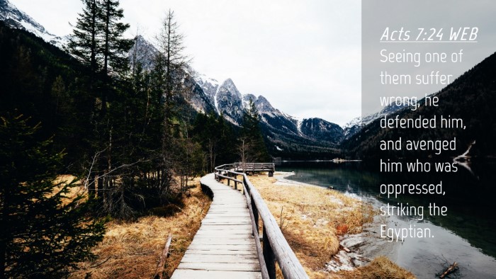 Picture 04 - Acts 7:24 WEB Desktop Wallpaper - Seeing one of them suffer wrong, he defended him, - Desktop Bible Verse Wallpaper