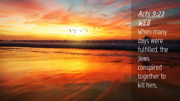 Picture 04 - Acts 9:23 WEB Desktop Wallpaper - When many days were fulfilled, the Jews conspired - Desktop Bible Verse Wallpaper