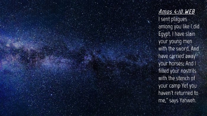 Picture 04 - Amos 4:10 WEB Desktop Wallpaper - I sent plagues among you like I did Egypt. I have - Desktop Bible Verse Wallpaper