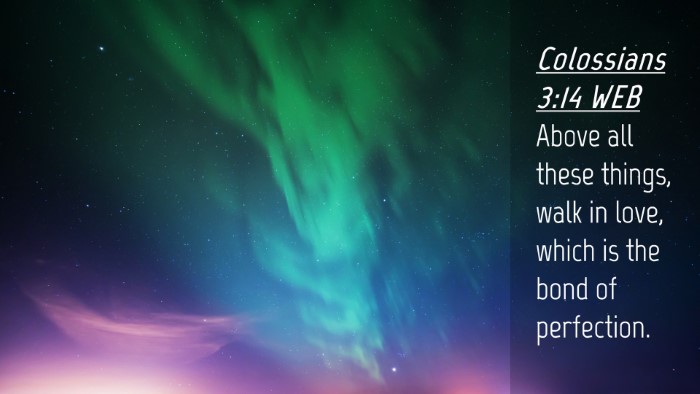 Picture 04 - Colossians 3:14 WEB Desktop Wallpaper - Above all these things, walk in love, which is - Desktop Bible Verse Wallpaper