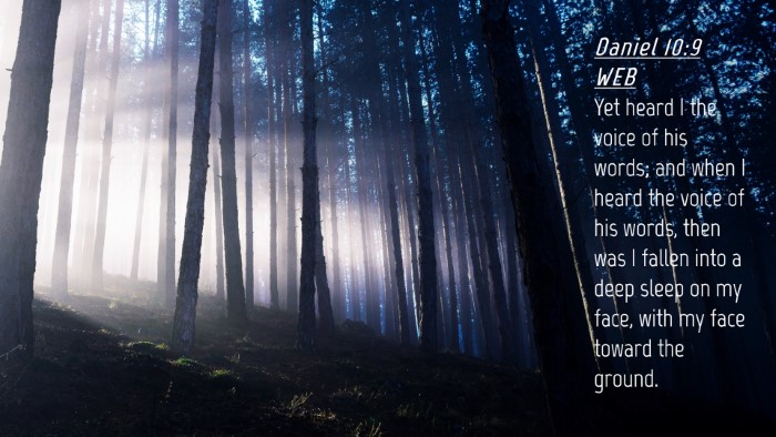 Picture 04 - Daniel 10:9 WEB Desktop Wallpaper - Yet heard I the voice of his words; and when I - Desktop Bible Verse Wallpaper
