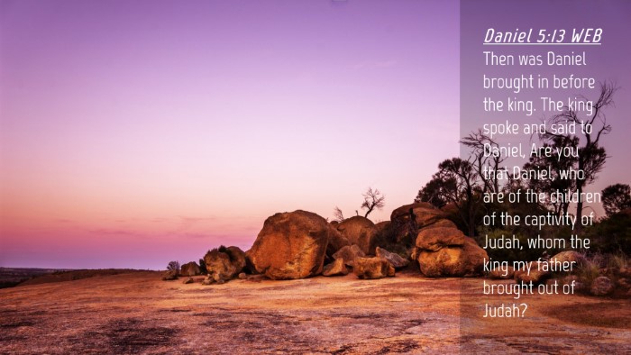 Picture 04 - Daniel 5:13 WEB Desktop Wallpaper - Then was Daniel brought in before the king. The - Desktop Bible Verse Wallpaper