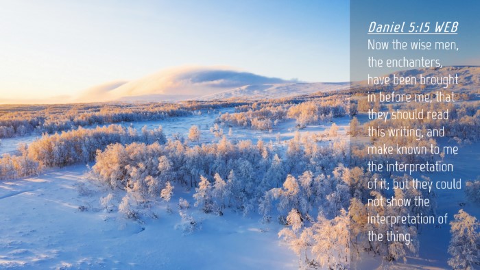 Picture 04 - Daniel 5:15 WEB Desktop Wallpaper - Now the wise men, the enchanters, have been - Desktop Bible Verse Wallpaper