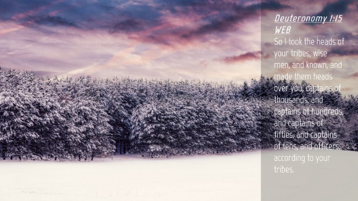 Picture 04 - Deuteronomy 1:15 WEB Desktop Wallpaper - So I took the heads of your tribes, wise men, and - Desktop Bible Verse Wallpaper