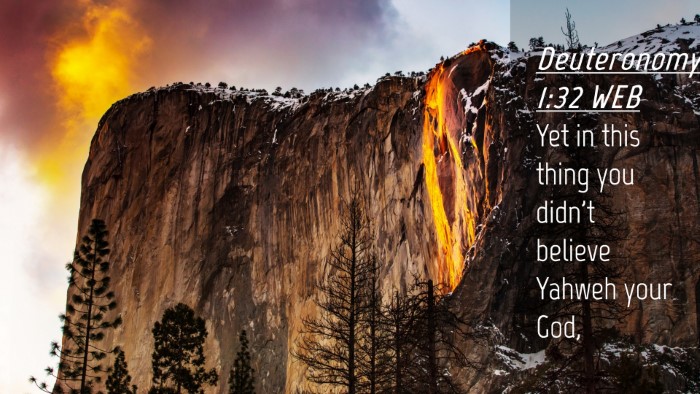 Picture 04 - Deuteronomy 1:32 WEB Desktop Wallpaper - Yet in this thing you didn't believe Yahweh your - Desktop Bible Verse Wallpaper