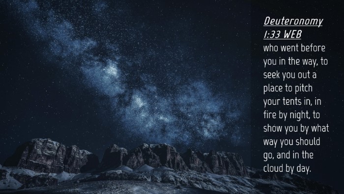 Picture 04 - Deuteronomy 1:33 WEB Desktop Wallpaper - who went before you in the way, to seek you out a - Desktop Bible Verse Wallpaper