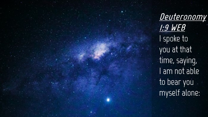 Picture 04 - Deuteronomy 1:9 WEB Desktop Wallpaper - I spoke to you at that time, saying, I am not - Desktop Bible Verse Wallpaper