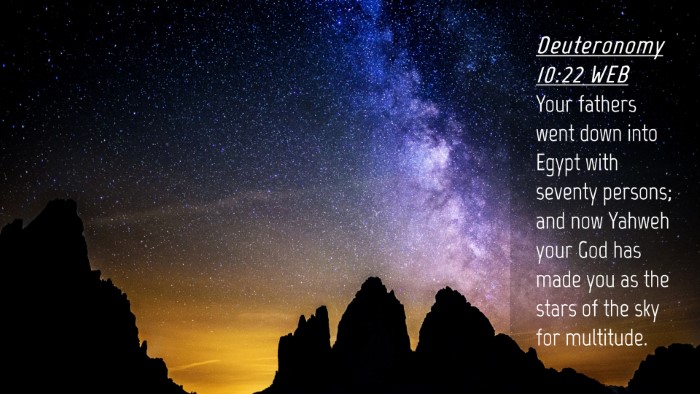 Picture 04 - Deuteronomy 10:22 WEB Desktop Wallpaper - Your fathers went down into Egypt with seventy - Desktop Bible Verse Wallpaper