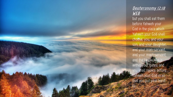 Picture 04 - Deuteronomy 12:18 WEB Desktop Wallpaper - but you shall eat them before Yahweh your God in - Desktop Bible Verse Wallpaper