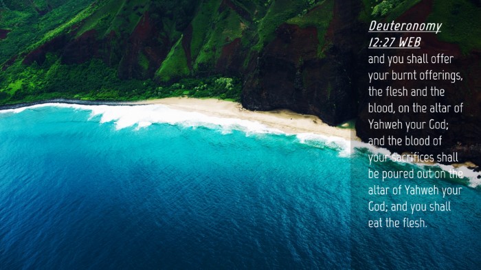 Picture 04 - Deuteronomy 12:27 WEB Desktop Wallpaper - and you shall offer your burnt offerings, the - Desktop Bible Verse Wallpaper