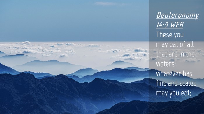 Picture 04 - Deuteronomy 14:9 WEB Desktop Wallpaper - These you may eat of all that are in the waters: - Desktop Bible Verse Wallpaper