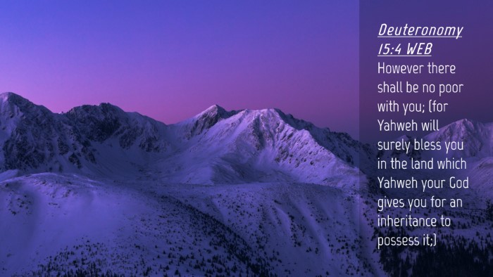 Picture 04 - Deuteronomy 15:4 WEB Desktop Wallpaper - However there shall be no poor with you; (for - Desktop Bible Verse Wallpaper