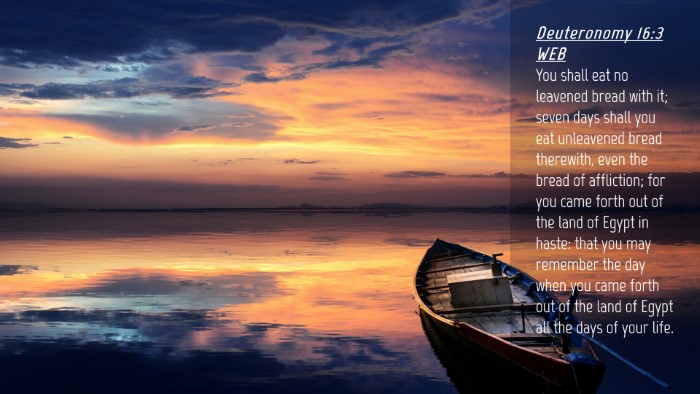 Picture 04 - Deuteronomy 16:3 WEB Desktop Wallpaper - You shall eat no leavened bread with it; seven - Desktop Bible Verse Wallpaper