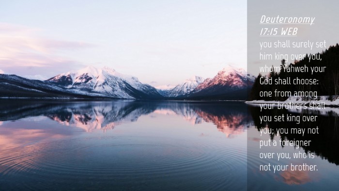 Picture 04 - Deuteronomy 17:15 WEB Desktop Wallpaper - you shall surely set him king over you, whom - Desktop Bible Verse Wallpaper