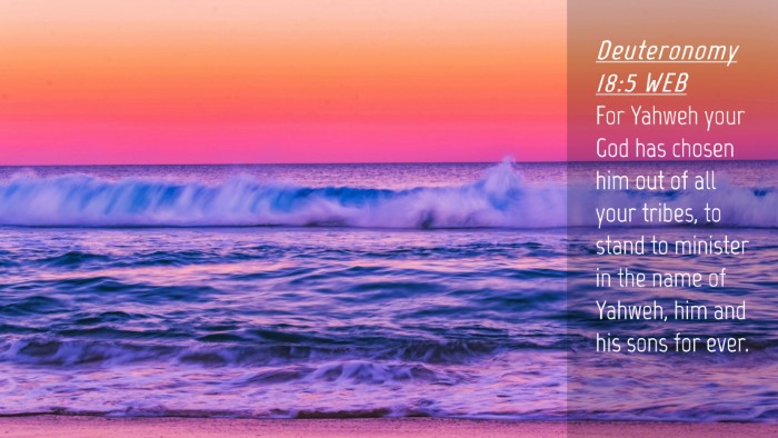 Picture 04 - Deuteronomy 18:5 WEB Desktop Wallpaper - For Yahweh your God has chosen him out of all - Desktop Bible Verse Wallpaper
