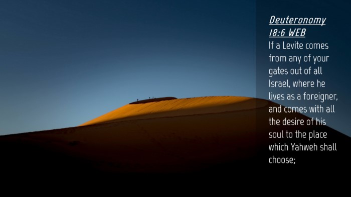 Picture 04 - Deuteronomy 18:6 WEB Desktop Wallpaper - If a Levite comes from any of your gates out of - Desktop Bible Verse Wallpaper