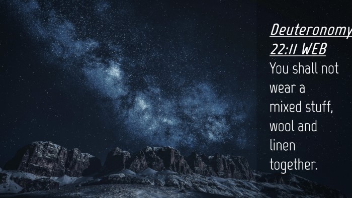 Picture 04 - Deuteronomy 22:11 WEB Desktop Wallpaper - You shall not wear a mixed stuff, wool and linen - Desktop Bible Verse Wallpaper