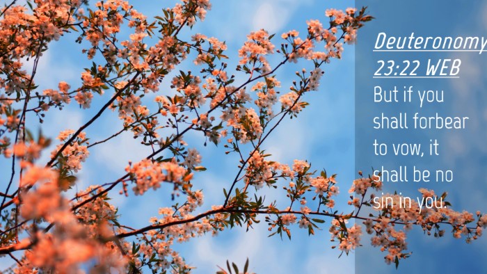 Picture 04 - Deuteronomy 23:22 WEB Desktop Wallpaper - But if you shall forbear to vow, it shall be no - Desktop Bible Verse Wallpaper