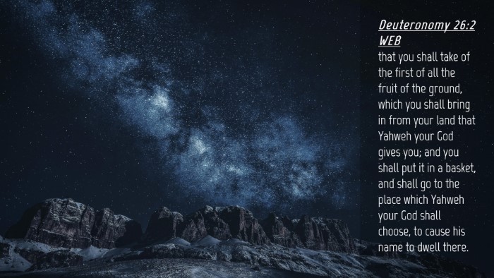 Picture 04 - Deuteronomy 26:2 WEB Desktop Wallpaper - that you shall take of the first of all the fruit - Desktop Bible Verse Wallpaper