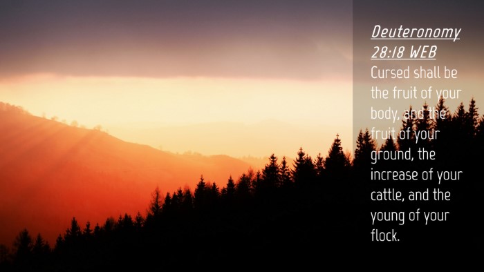 Picture 04 - Deuteronomy 28:18 WEB Desktop Wallpaper - Cursed shall be the fruit of your body, and the - Desktop Bible Verse Wallpaper
