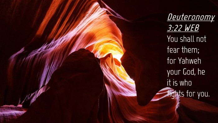 Picture 04 - Deuteronomy 3:22 WEB Desktop Wallpaper - You shall not fear them; for Yahweh your God, he - Desktop Bible Verse Wallpaper