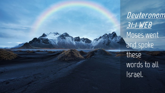 Picture 04 - Deuteronomy 31:1 WEB Desktop Wallpaper - Moses went and spoke these words to all - Desktop Bible Verse Wallpaper