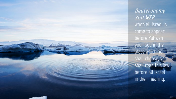Picture 04 - Deuteronomy 31:11 WEB Desktop Wallpaper - when all Israel is come to appear before Yahweh - Desktop Bible Verse Wallpaper