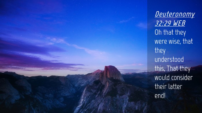 Picture 04 - Deuteronomy 32:29 WEB Desktop Wallpaper - Oh that they were wise, that they understood - Desktop Bible Verse Wallpaper