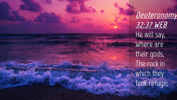Picture 04 - Deuteronomy 32:37 WEB Desktop Wallpaper - He will say, Where are their gods, The rock in - Desktop Bible Verse Wallpaper