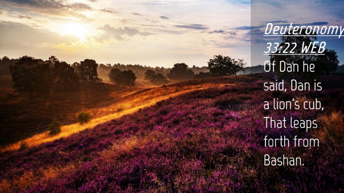 Picture 04 - Deuteronomy 33:22 WEB Desktop Wallpaper - Of Dan he said, Dan is a lion's cub, That leaps - Desktop Bible Verse Wallpaper