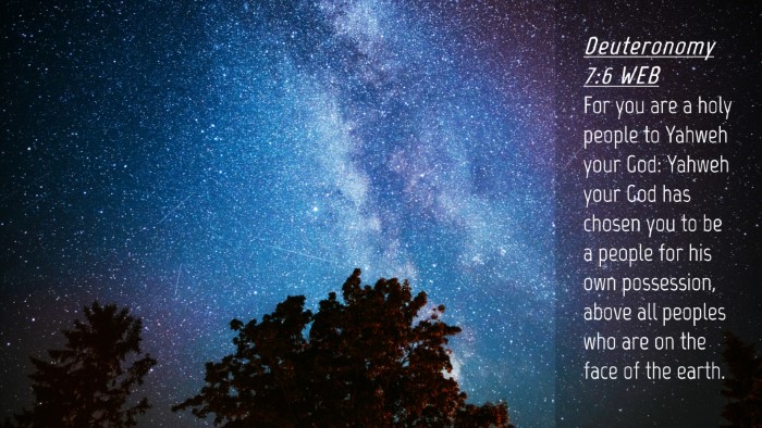 Picture 04 - Deuteronomy 7:6 WEB Desktop Wallpaper - For you are a holy people to Yahweh your God: - Desktop Bible Verse Wallpaper