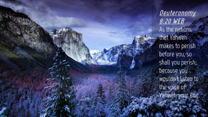 Picture 04 - Deuteronomy 8:20 WEB Desktop Wallpaper - As the nations that Yahweh makes to perish before - Desktop Bible Verse Wallpaper